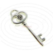 1x Sterling Silver Key CZ Dangle Charm Pendant 7mm