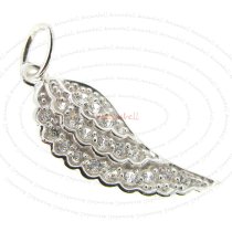 1x Sterling Silver Wing CZ Dangle Charm Pendant 26.5mm
