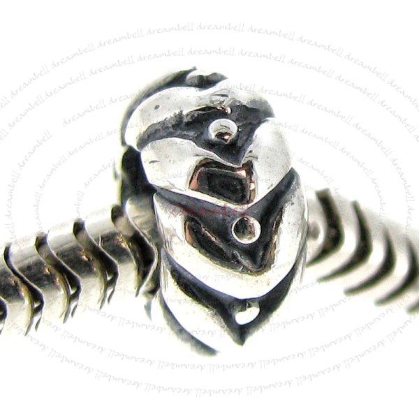 Sterling Silver Bumping Heart w/ Love Bead for European Charm Bracelets