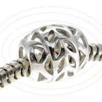 Sterling Silver Flower Tube Bead for European Charm Bracelets