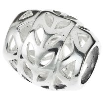 Sterling Silver Flower Tube Bead for European Charm Bracelets