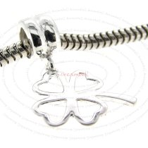 Sterling Silver Four Leaf Clover Dangle Bead for European Charm Bracelets