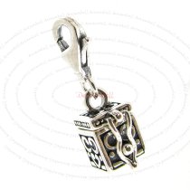 Sterling Silver Heart Love Locket Dangle Pendant for European Lobster Clip on Charm