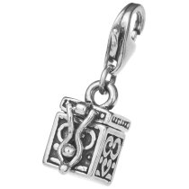 Sterling Silver Heart Love Locket Dangle Pendant for European Lobster Clip on Charm