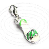 Sterling Silver High Heel Shoe Enamel Dangle Pendant for European Lobster Clip on Charm