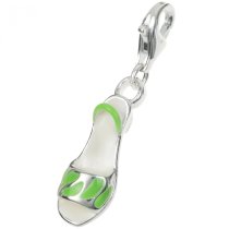 Sterling Silver High Heel Shoe Enamel Dangle Pendant for European Lobster Clip on Charm