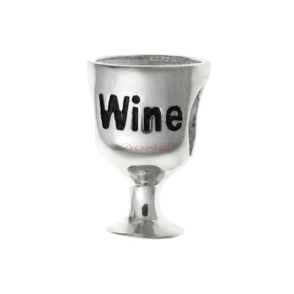 Sterling Silver Wine Lover Glass Cup Bead for European Charm Bracelets