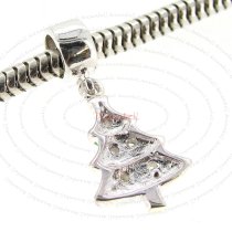 Sterling Silver Christmas Tree Dangle Enamel Charm Pendant for European Style Charm