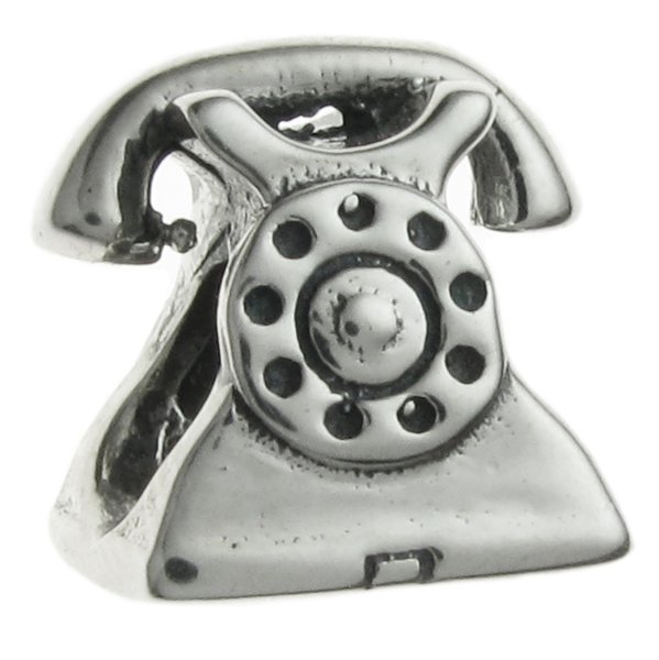 Sterling Silver Telephone Bead for European Charm Bracelets