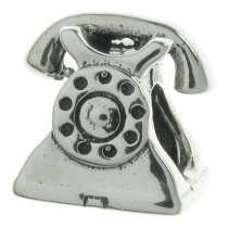 Sterling Silver Telephone Bead for European Charm Bracelets