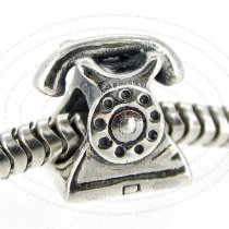 Sterling Silver Telephone Bead for European Charm Bracelets