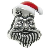 Sterling Silver Santa Clause Red Hat Enamel Bead for European Charm Bracelets