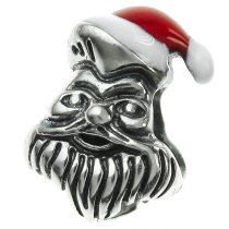 Sterling Silver Santa Clause Red Hat Enamel Bead for European Charm Bracelets