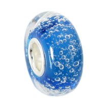 Sterling Silver Turquoise Blue Hawaii Ocean with Bubble Bubble Murano Glass Bead for European Charm Bracelets