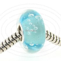 Sterling Silver Turquoise Blue Hawaii Ocean with Bubble Bubble Murano Glass Bead for European Charm Bracelets