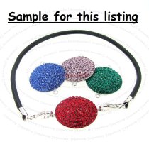 Sterling Silver Amythest Birthstone Round CZ Crystal Link Connector February