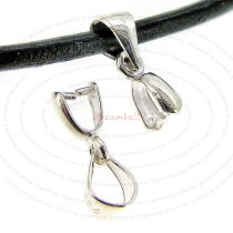 2x Sterling Silver Bail Pinch in Pendant Clasp Connector Slide Small
