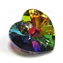 1x 6228 Swarovski Xilion Crystal Heart Charm Pendant Vitrail Medium 18mm