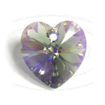 1x Swarovski Crystal Xilion Heart Charm Pendant Black Diamond AB 18mm 6228