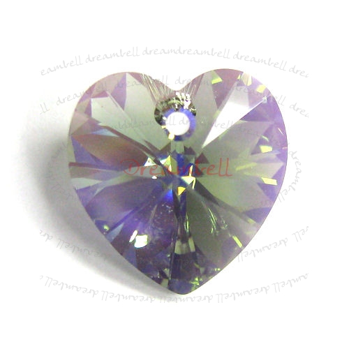 1x Swarovski Crystal Xilion Heart Charm Pendant Black Diamond AB 18mm 6228