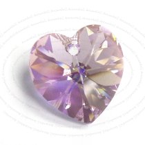 Swarovski Elements Crystal Xilion Heart Charm Pendant Light Amethyst AB 18mm 6228