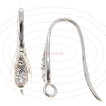 2x Sterling Silver Teardrop CZ Crystal Earring Earwire French Hook