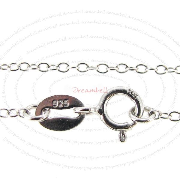 1x Rhodium Sterling Silver Oval Ring Rolo Link Cable Chain Necklace 16"