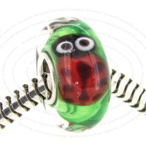 Sterling Silver Ladybug Murano Glass Bead for European Charm Bracelets