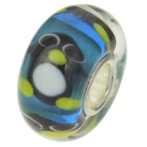 Sterling Silver Penguin Murano Glass Bead for European Charm Bracelets