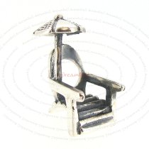 Sterling Silver Sun Umbrella Beach Chair Bead for European Charm Bracelets