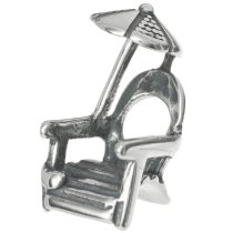 Sterling Silver Sun Umbrella Beach Chair Bead for European Charm Bracelets