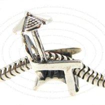 Sterling Silver Sun Umbrella Beach Chair Bead for European Charm Bracelets
