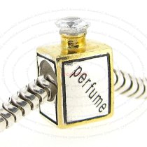 14k Gold 925 Sterling Silver Perfume Bottle CZ Crystal for European Charm Bracelets