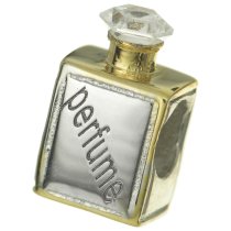 14k Gold 925 Sterling Silver Perfume Bottle CZ Crystal for European Charm Bracelets