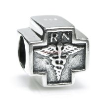 Sterling Silver Registered Nurse Cross Bead for European Charm Bracelets