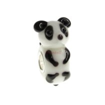 Sterling Silver Panda Black White Glass Bead for European Charm Bracelets