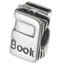1x 925 Sterling Silver Student Book / Reader Bead for European Charm Bracelet