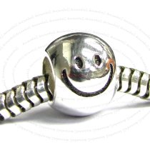 925 Sterling Silver Smiley Happy Face Big Smile Fits European Charm Bracelet