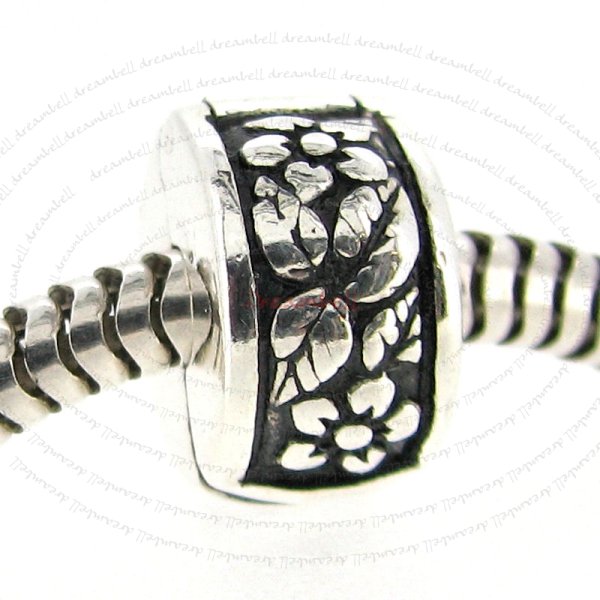 Sterling Silver Flower Clip Stopper Lock Bead for European Charm Bracelets