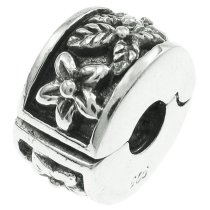 Sterling Silver Flower Clip Stopper Lock Bead for European Charm Bracelets