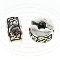 Sterling Silver Flower Clip Stopper Lock Bead for European Charm Bracelets