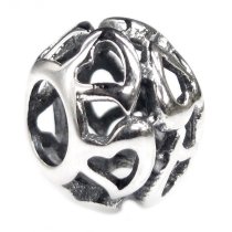 1x 925 Sterling Silver Heart Filigree Bead Fits European Charm Bracelet
