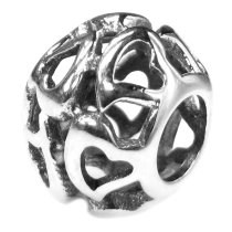 1x 925 Sterling Silver Heart Filigree Bead Fits European Charm Bracelet