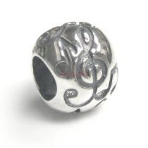 1x 925 Sterling Silver Melody Music Note Treble G Clef Bead Fits European Charm Bracelet