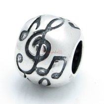 1x 925 Sterling Silver Melody Music Note Treble G Clef Bead Fits European Charm Bracelet