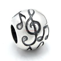 1x 925 Sterling Silver Melody Music Note Treble G Clef Bead Fits European Charm Bracelet