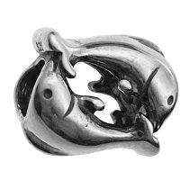 1x Sterling Silver Dolphin Dance Bead for European Charm Bracelets