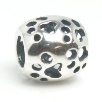 Sterling Silver Puppy Footprint Bead for European Charm Bracelets