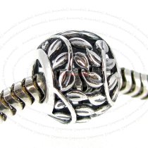 .925 Sterling Silver Round Tree of Love Leaf European Bead Charm