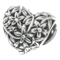 925 Sterling Silver Tree of Love Flower Heart European Bead Charm